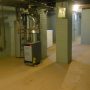 gas hot water boiler heater, gas hot water tank in basement