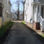 view down driveway towards parking area a